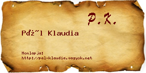 Pál Klaudia névjegykártya