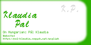 klaudia pal business card