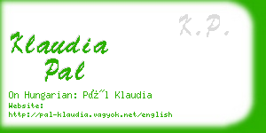 klaudia pal business card